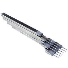 4PCS 3/4/5/6mm Leather Hole Punch Tool Set for Lacing - Stitching Prong Punch