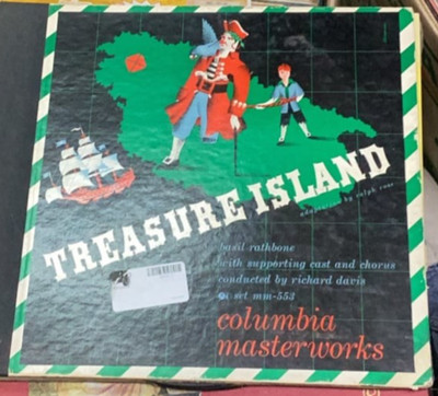 Basil Rathbone Treasure Island 3 Record Set Columbia Masterworks MM-553