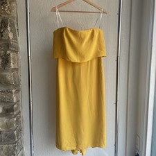 Women’s Halston Heritage Strapless Mini Dress Small Yellow