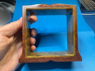 ——BEAUTIFULLY MARBLED BAKELITE CLOCK FRAME PLEASE LOOK AT PICTURES FOR DETAILS—