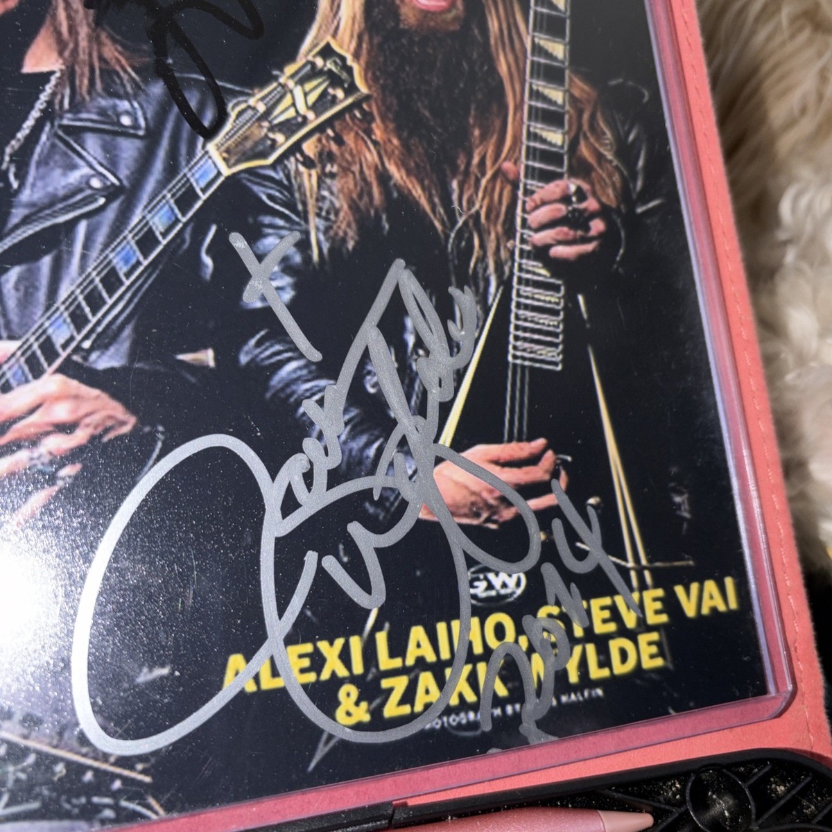 Zakk Wylde, Alexi Laiho, Steve Vai photograph autographed signed
