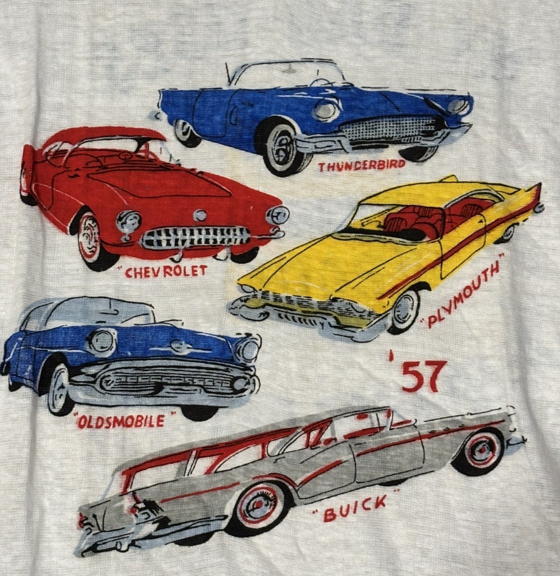 Vintage DS 1950s 60s Deep Rock Gasoline Kids T Shirt 1957 Cars Thunderbird image 2