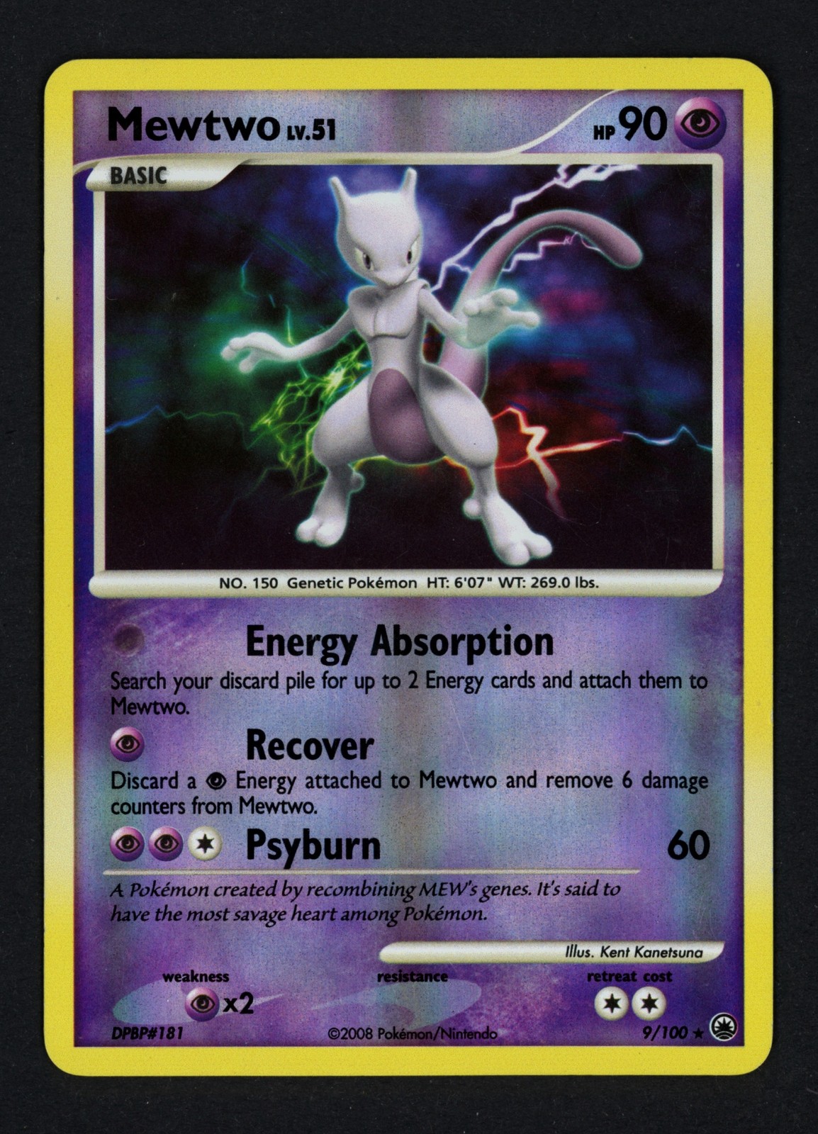 Mewtwo 9/100 Reverse Holofoil Majestic Dawn Rare Pokemon TCG