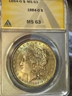 1884 O $1 Morgan Dollar ANACS MS63 Toned