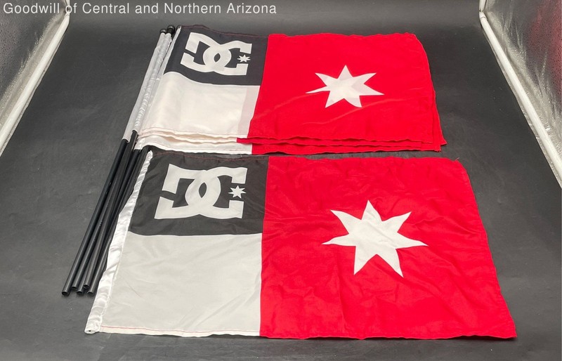 Lot Of 6 DC Shoes Flags 11.5x18” ( One Without Stick )