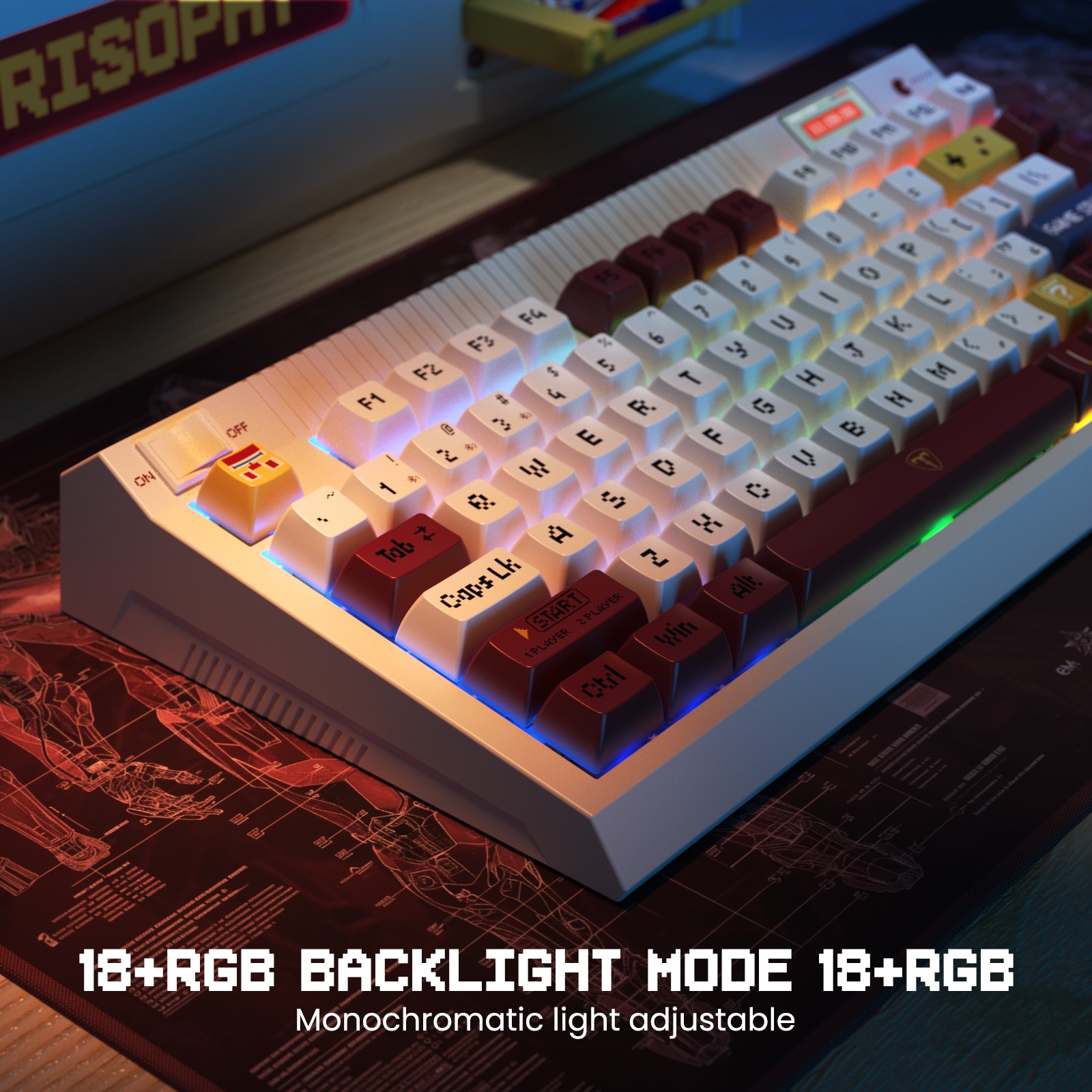 Wireless Gasket RGB Gaming Keyboard,Compact Mechanical Keyboard Hot-Swap Socket