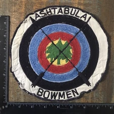 Vintage ASHTABULA BOWMEN Archery Bow Hunting Club Ohio Large Back Patch OH 1950s
