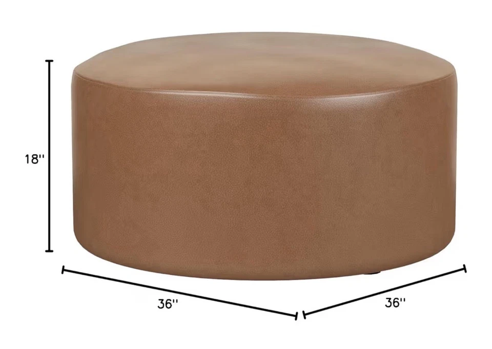 "Funda de repuesto otomana redonda Howard Elliott marrón para otomana de 36"" (3111)" Foto 2 de 3