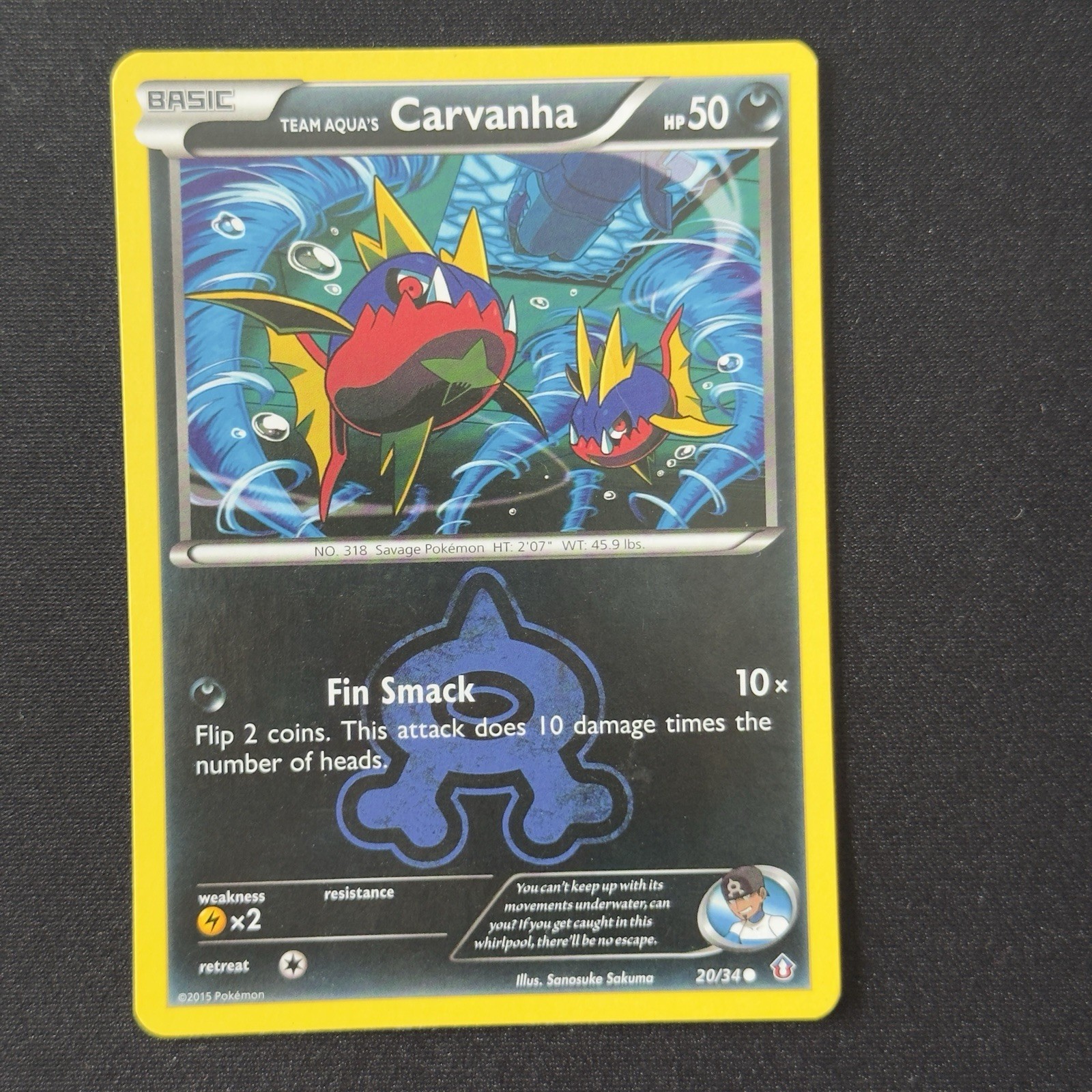 Team Aqua's Carvanha - 20/34 - Common - Double Crisis #20/34 Pokemon TCG English