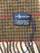 Polo Ralph Lauren vintage Lambswool scarf made in Scotland
