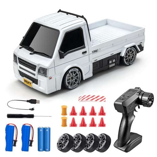 1/24 RC Drift Car, Remote Control Car, 2.4GHz 20KM/H 4WD High Speed RC White