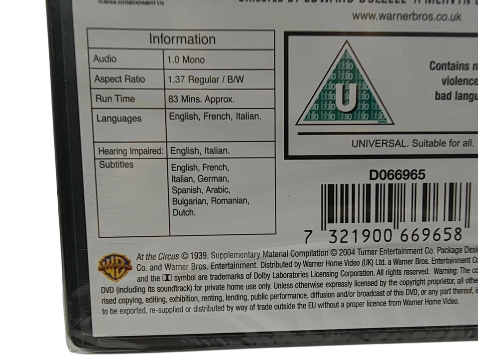 At The Circus DVD Comedy (2004) Groucho Marx New Quality Guaranteed - Image 4 of 4