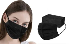 50 PCS Disposable Face Mask Non-Medical Surgical 3-Ply Ear Loop Black Masks USA