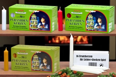 Knox Pyramidenkerzen klein, rot /natur/ weiss/ Ersatzkerzen Lichter Glockenspiel