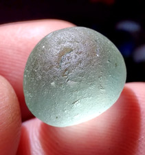 Near-Round Aquamarine Blue BEAUTY, Excellent C's Real Davenport Beach Sea Glass