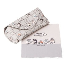 Peanuts Snoopy Eyeglass Glasses Case with Cloth Reading Day Official Japan New