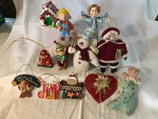 Lot Of 12 Assorted Christmas Tree Ornaments Angels Elf Gingerbread House Heart +