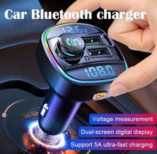 Bluetooth 5.0 Car Wireless FM Transmitter Adapter 2 USB PD Charger AUX