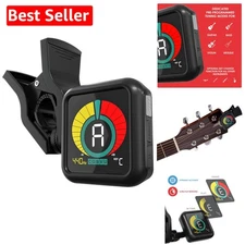 Vibration-Sensitive Clip-On Tuner - Full-Color LED Display, Multi-Instrument Use