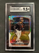 2023 BOWMAN THE NATIONAL MARCO LUCIANO MINI-DIAMOND ROOKIE CARD, SGC 9.5, MT+. rookie card picture