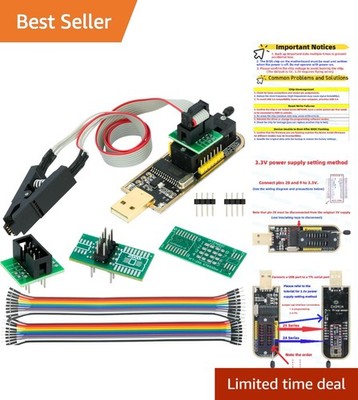 Compact CH341A EEPROM Programmer USB + Conversion Plate for 24/25 Series Chips
