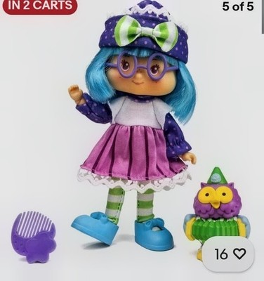 TLS TOY Strawberry Shortcake PLUM PUDDING (Blueberry Scented) 5.5'' Clothed Doll