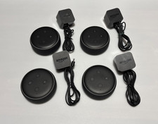 Amazon Echo Dot 3rd Generation Lot of 4 - Black - With Power Adapters