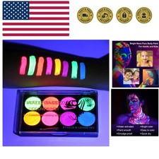 Water-Based Neon Face  Body Paint - Hypoallergenic 8 Colors for All Occasions