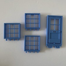 Rokenbok System - PARTS ONLY - Lot of 3 Blue Window and Door