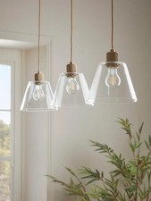 Contemporary Three-Piece Glass Pendant Light