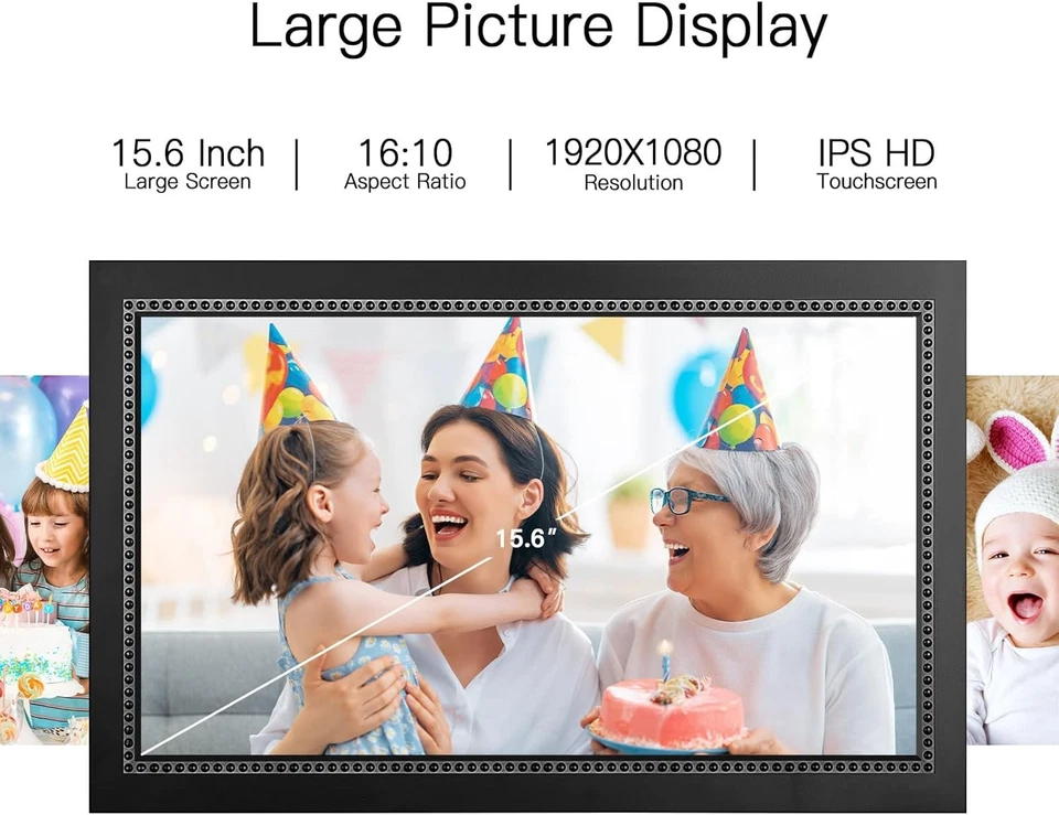 15.6 Inch Large Digital Photo Frame with 1920 * 1080 IPS HD Touchscreen WIFI - Image 3 of 4