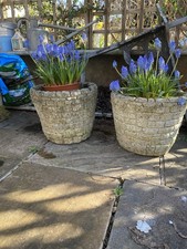 Vintage Heavy Stone Planters x 2