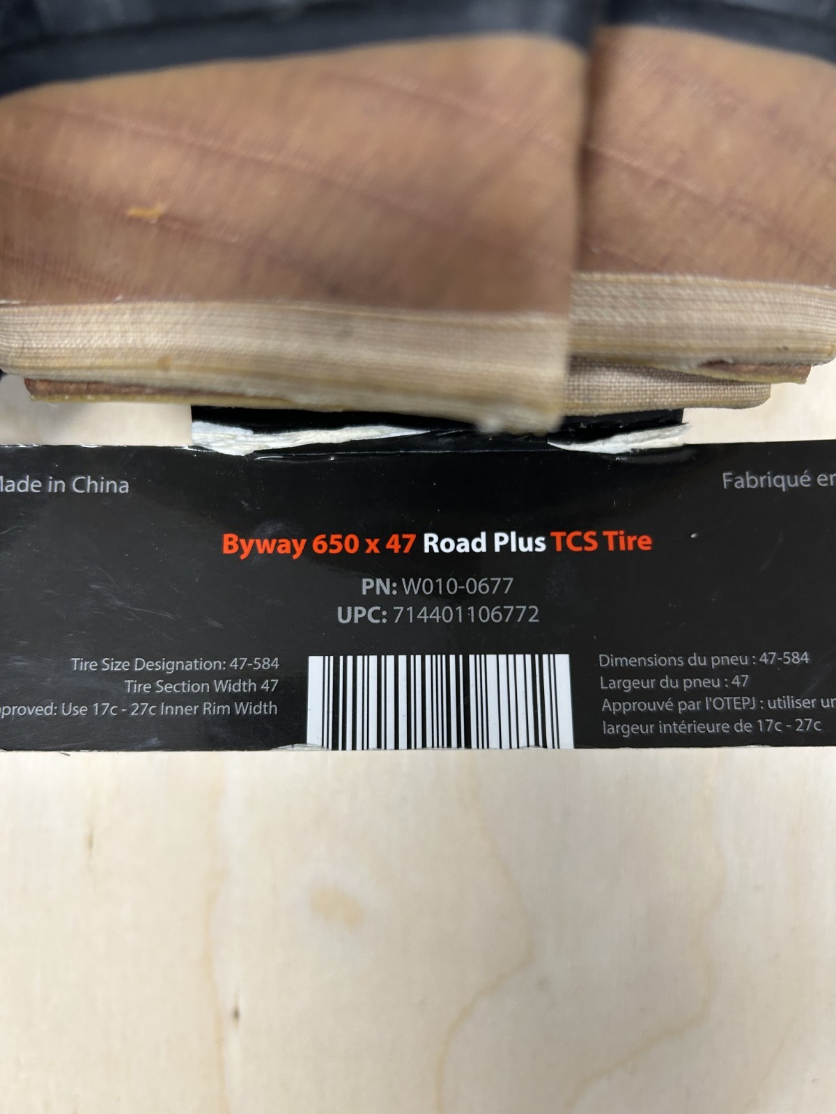 WTB Byway Tire - 650b x 47, TCS Tubeless, Folding, Black/Tan,