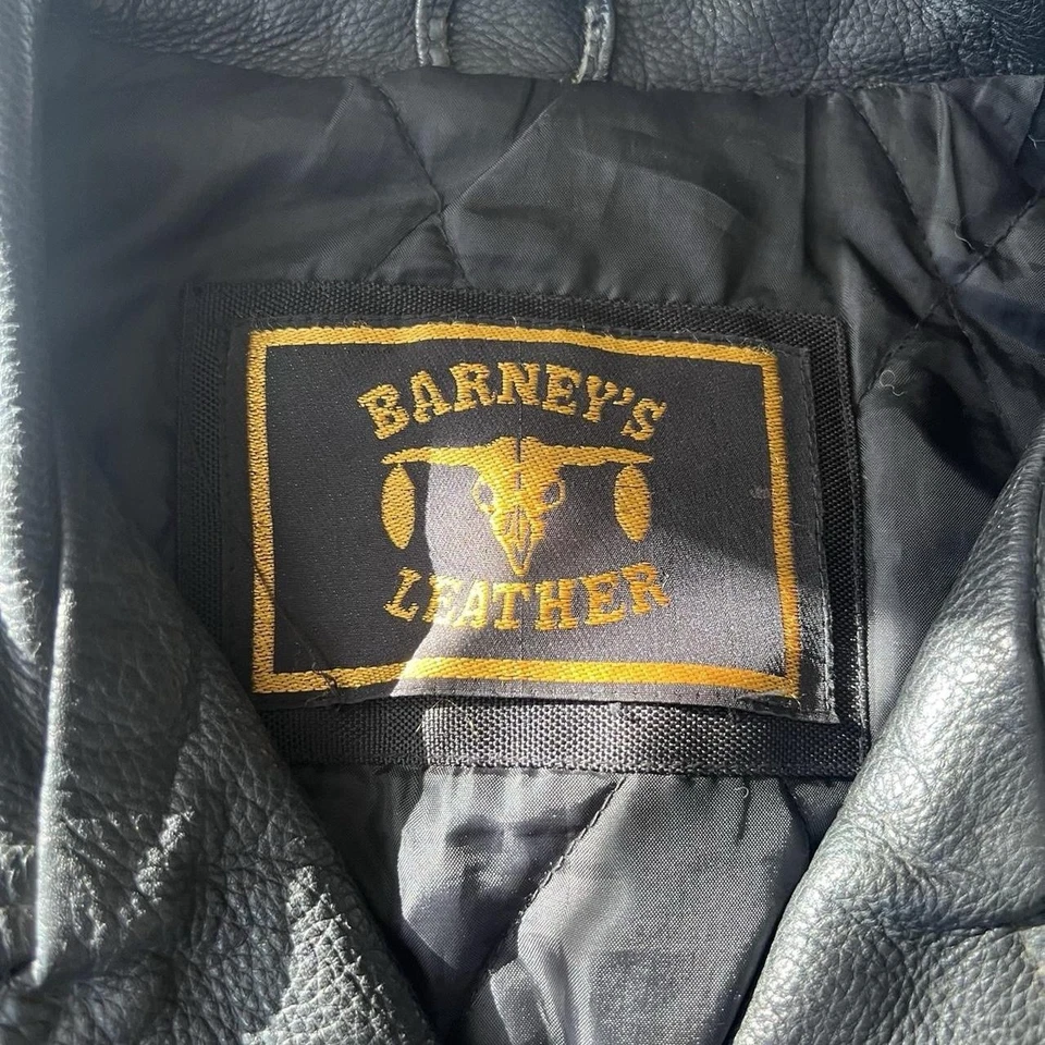 Chaqueta de motociclista de cuero Barnet’s de colección años 90 motocicleta casino ropa exterior talla 3xl Vacay Foto 3 de 4