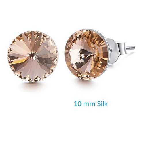 10mm Swarovski Kristall Ohrstecker, Echte Kristalle, Glänzender Hochzeitsschmuck - Picture 31 of 88