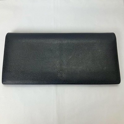LOEWE Long Wallet Anagram Folded Wallet Leather Black