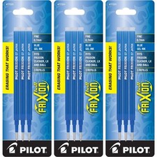 Pilot Gel Ink Refills for FriXion Erasable Gel Ink Pen, Fine Point, Blue Ink, 3