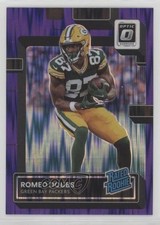 2022 Panini Donruss Optic Rated Rookie Purple Shock Prizm Romeo Doubs #235 12g7
