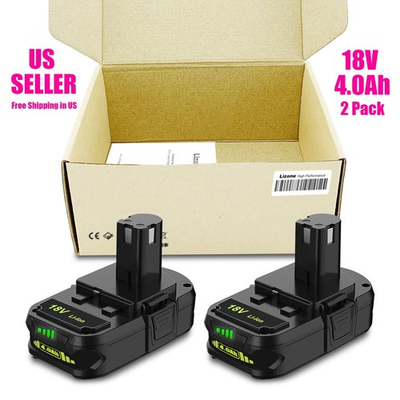#ad 2 Pack 4.0Ah For RYOBI 18V 2Ah Compact Battery 18V Plus One P191 P190 PBP006 $39.99