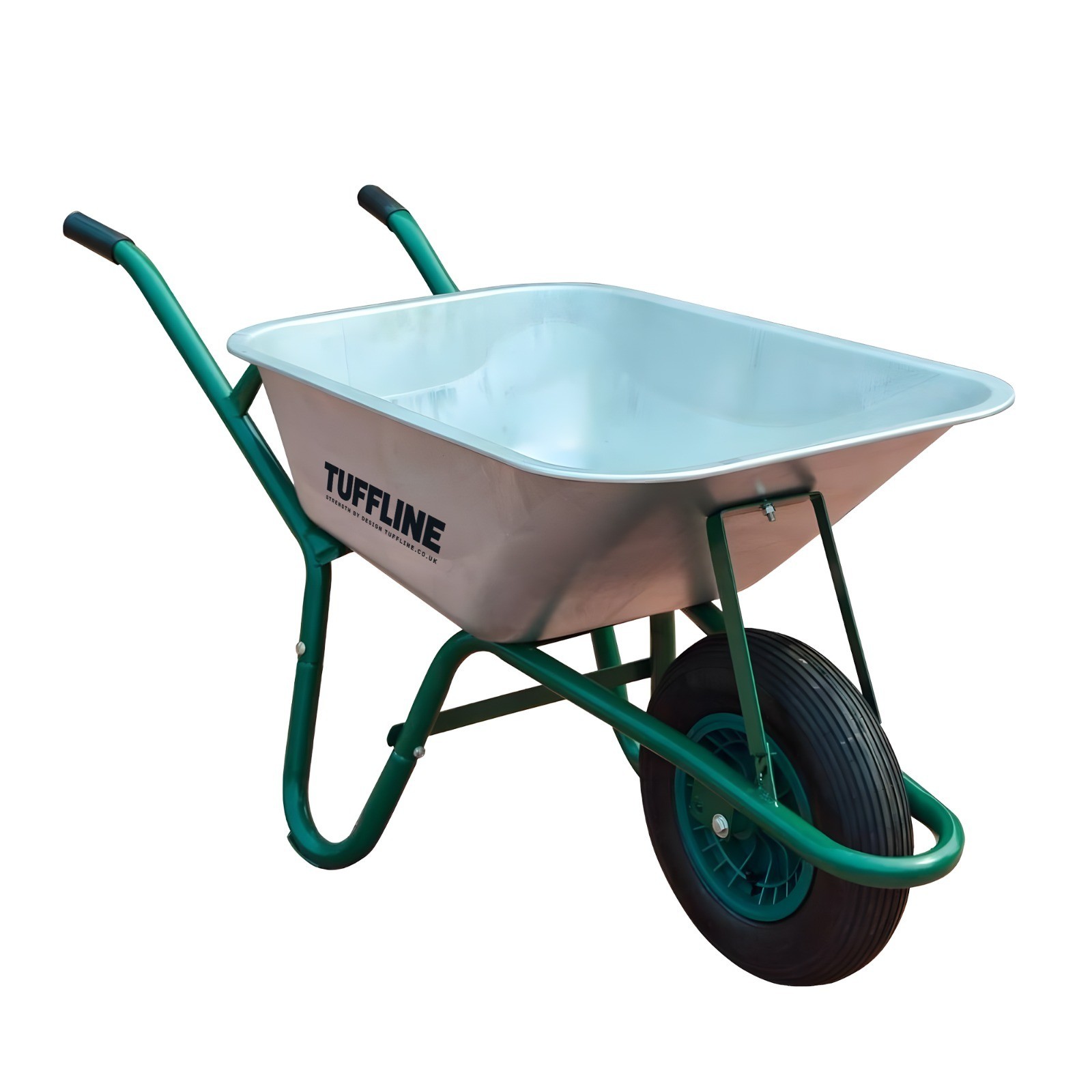 Garden Barrow 85 Litre Galvanised Tub Pneumatic Tyre 150KG