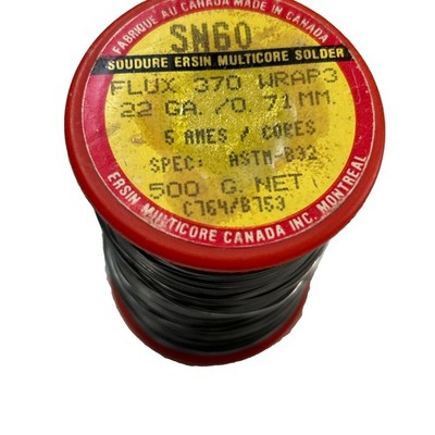 Ersin Multicore Solder 1 Lb. Roll. Alloy SN 60 Flux 370  Wrap3 22 GA./0.71 MM