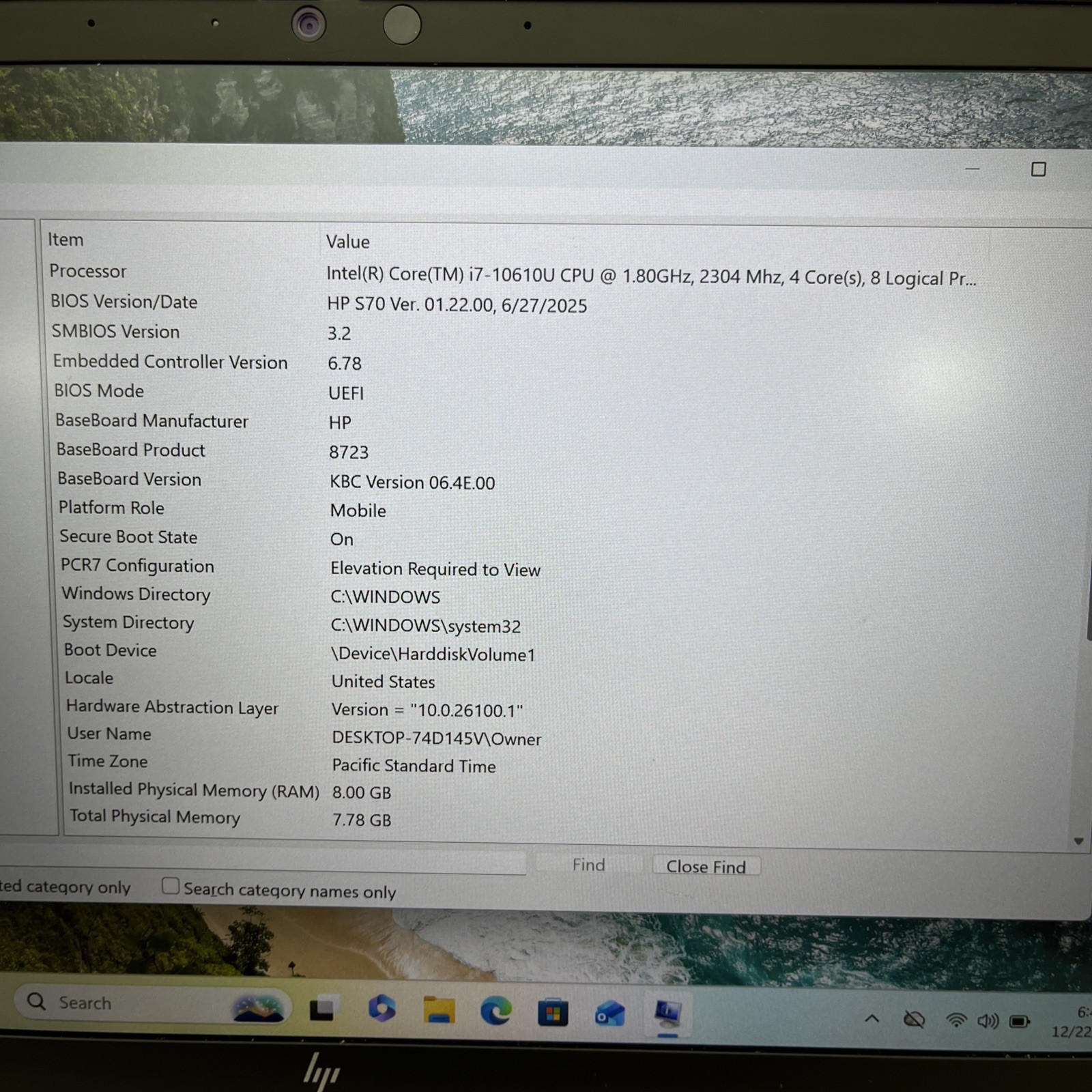 HP LT-HP830G7/I7-G10-32-256-BM EliteBook 830 G7-RB1, 13.3-Inch Laptop, with Intel Core i7-10610U, 256 SSD, Windows 11 Pro