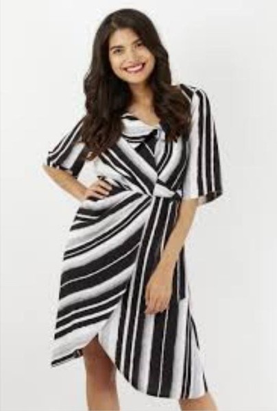 Women Closed Dress Black Polyester 42 / XL / 50