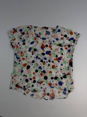 Cop Copine CHANTAL Abstract Print Sleeveless Top Multicolor Avant-Garde Art Styl