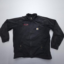 Carhartt Edlin Full Zip Canvas Jacket Mesh Lined Mens Large Black Workwear J299