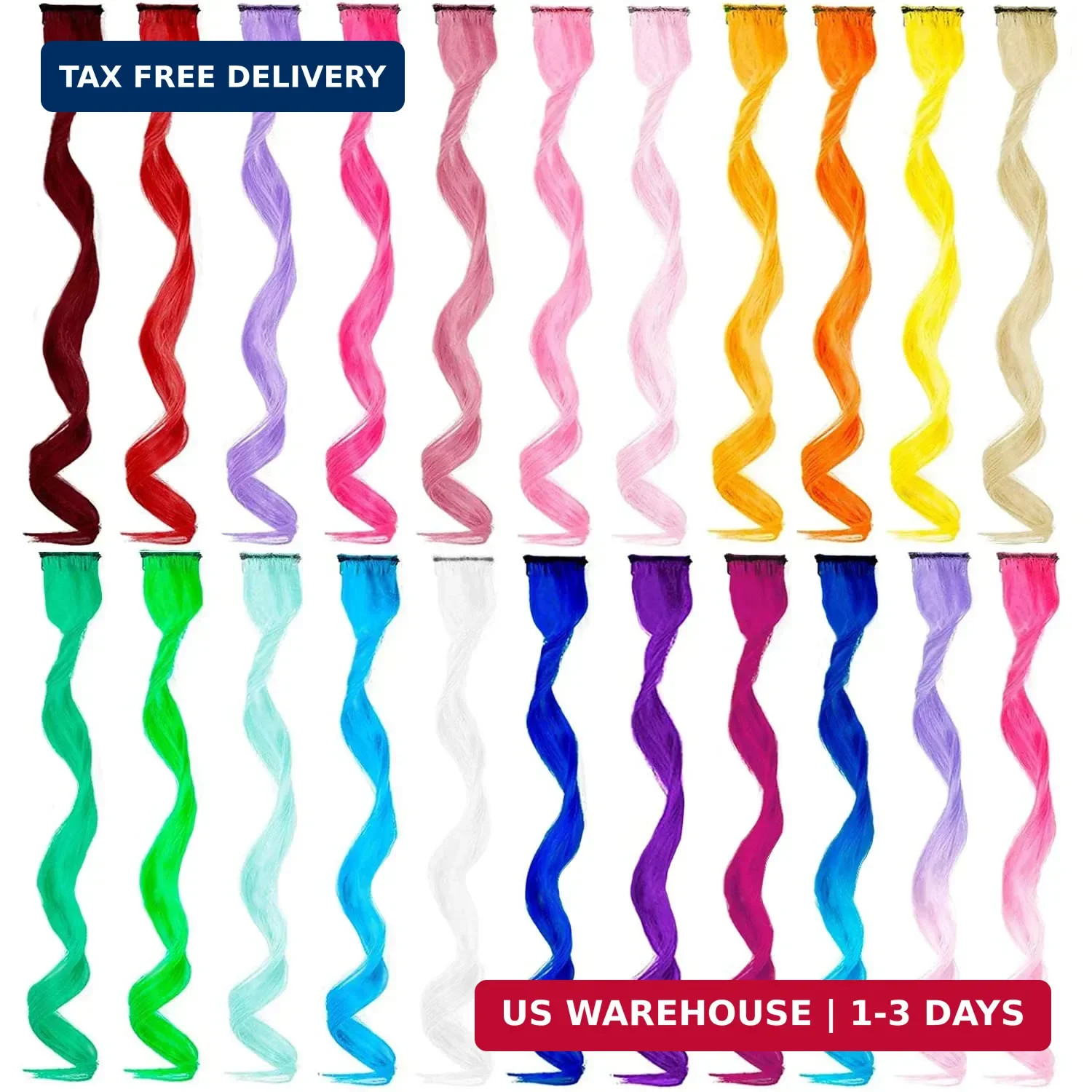 Ed Hair Extensions Clip In, Curly Wavy Colorful Extension Fo