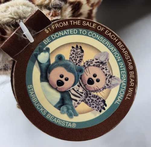 Starbucks Bearista Bear Conservation 2005 40th Edition Leopard Cat Plush - Picture 3 of 5