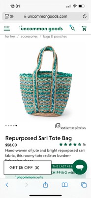 Mair boomie Upcycled sair  Tote Bag Tan Brown Beige & Blues