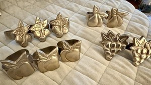 Napkin Rings~ Pewter~ 10 Count~Fruit Motiff
