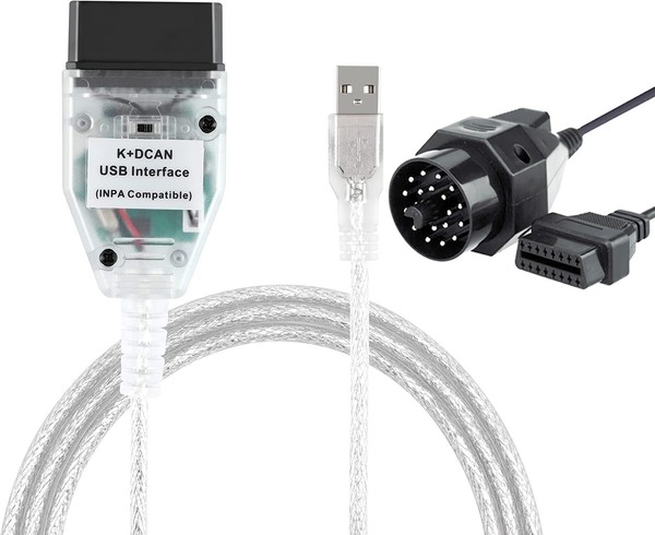 OBD Diagnose USB Interface FüR Ediabas Inpa K+Dcan BMW OBD 2 Auf OBD 1 20 Pin-image